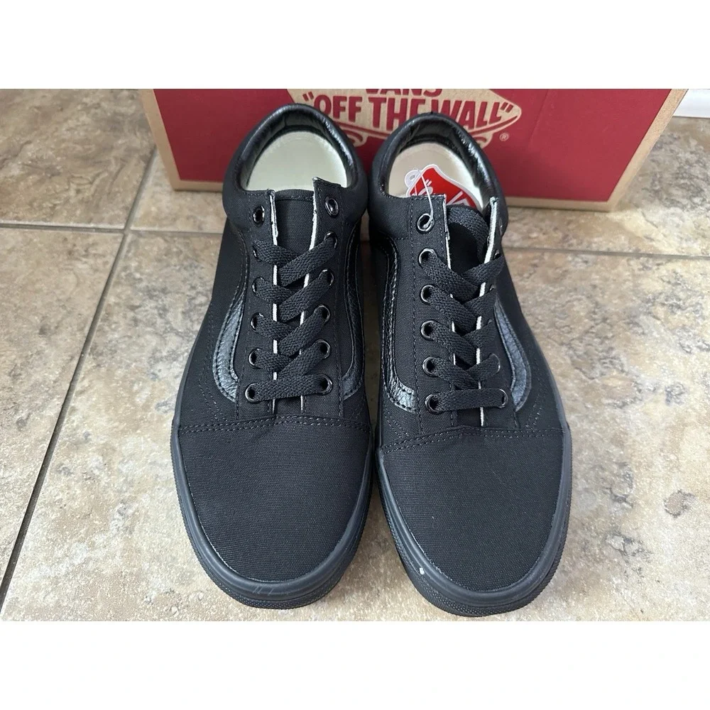 VANS OLD SKOOL CANVAS SHOES BLACK/BLACK VN000D3HBKA SIZE MENS 5.5 / WOMENS 7